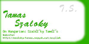 tamas szaloky business card